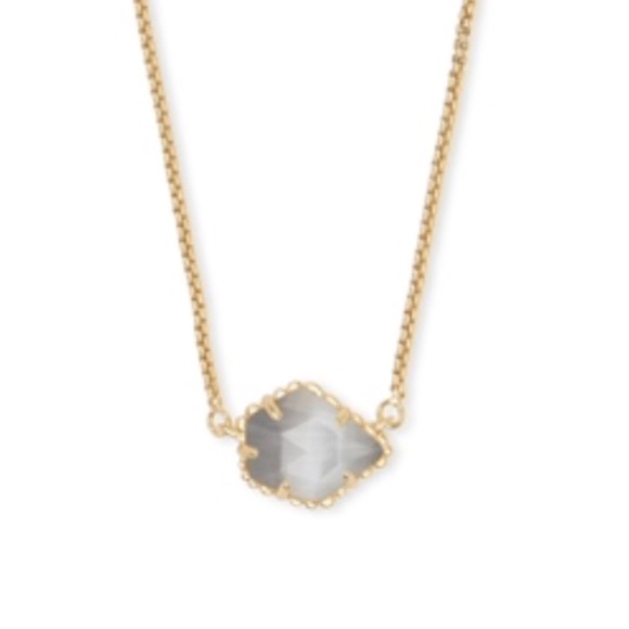 Kendra Scott Tess Gold Pendant Necklace – Slate Cat’s Eye – NWT w/ Dust Bag - Picture 1 of 6
